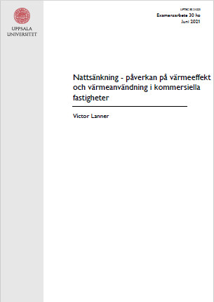 framsidan på examensarbete om nattsänkning av värme