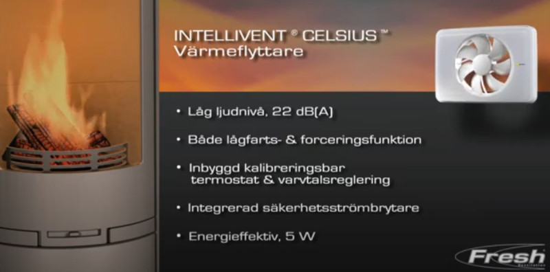 Värmeförflyttare med termostat från Fresh Intellivent