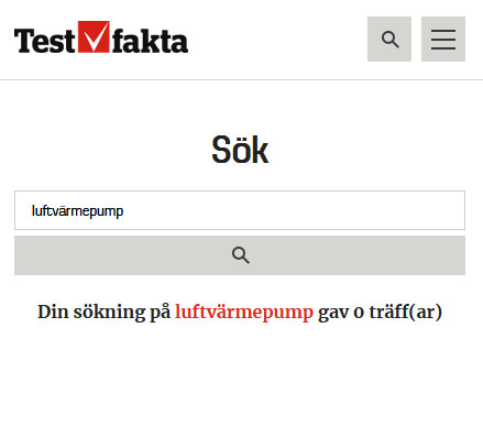 sökresultat på frasen luftvärmepump hos Testfakta (12 feb 2025)
