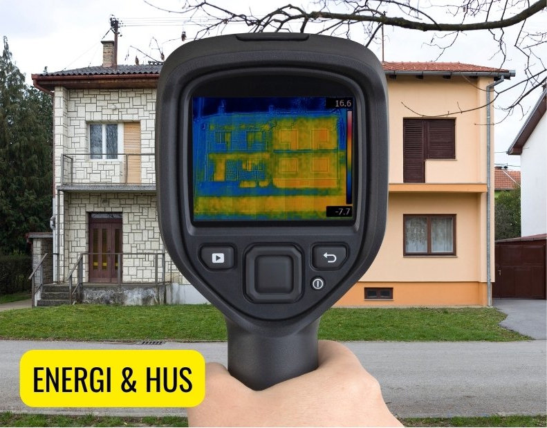mäter energi/värme i två hus bredvid varandra