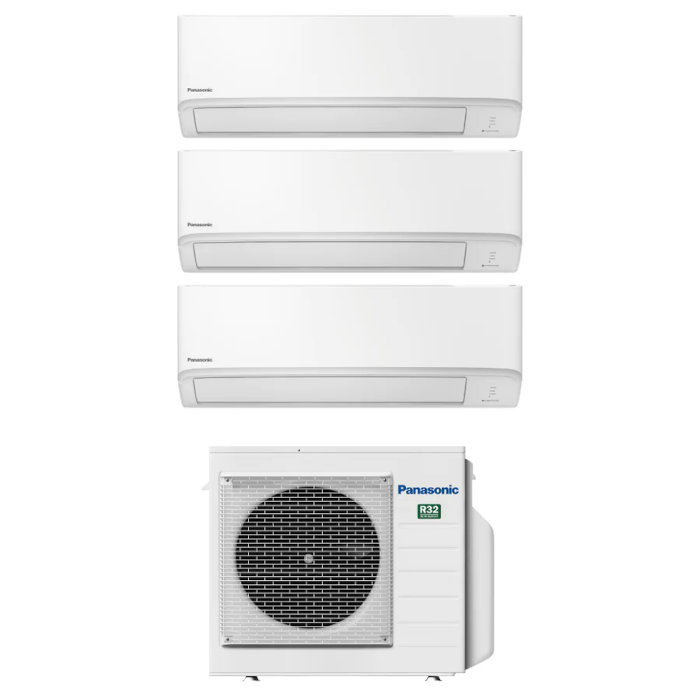 Panasonics luft-luftvärmepump med tre innedelar, 10.4 kW som kan klara upp till 250 kvm