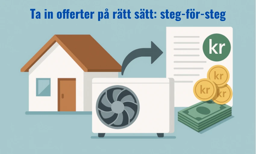 ta in offerter för värmepump steg för steg